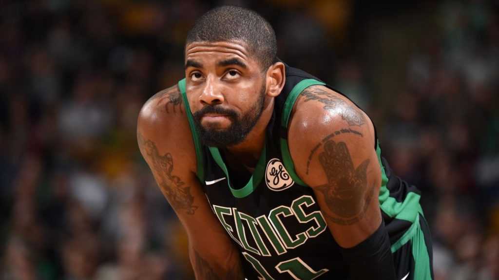 Kyrie Irving as a Boston Celtic in the Atlantic Division