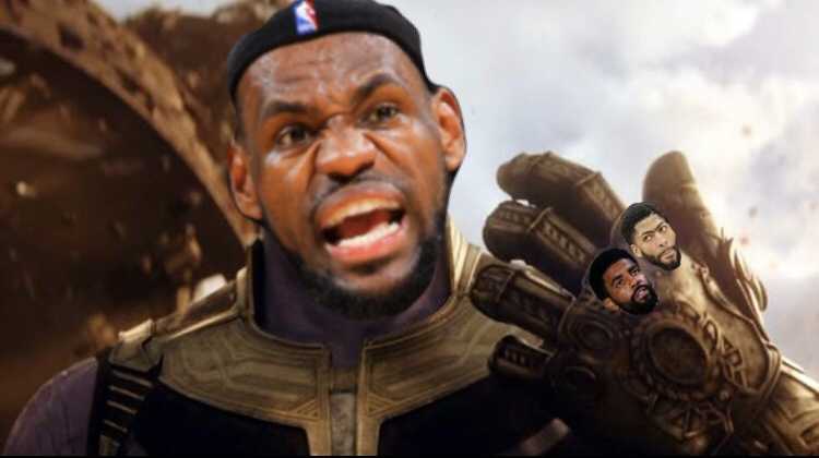 Lebron James trying to collect the infinity stones