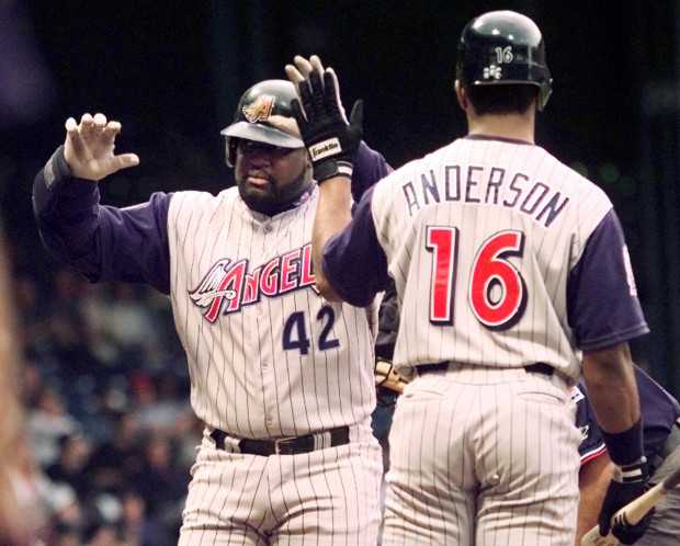 Garret Anderson 2002 Anaheim Angels Home Throwback MLB Baseball Jersey