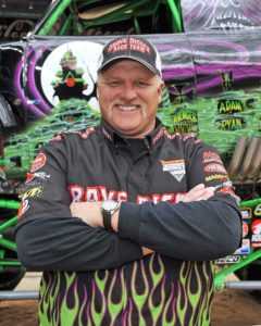 Dennis Anderson in front of Grave Digger.