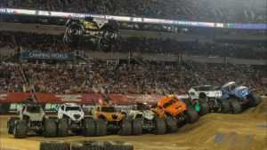 Colton Eichelber in Monster Jam setting a Guiness World Record.