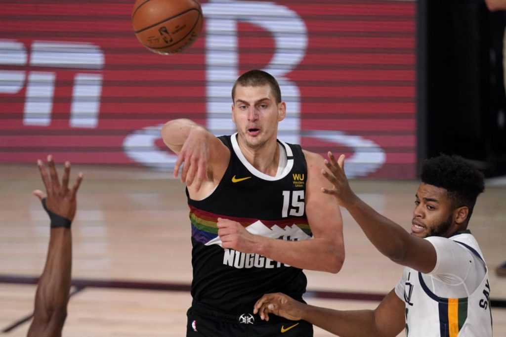 <a rel=Nikola Jokic scored 30 points to help the Nuggets advance to the second round of the NBA Playoffs.