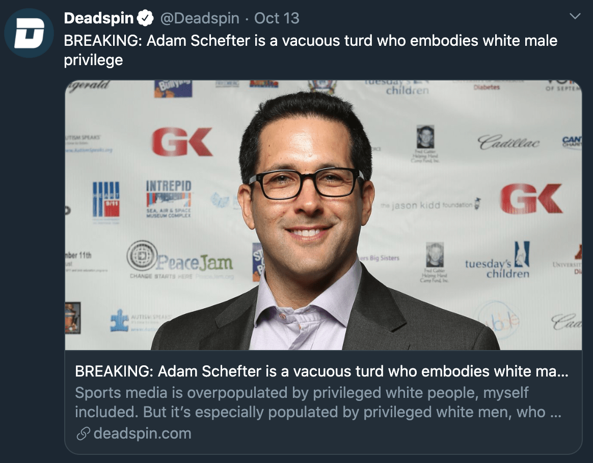  Calm Down Deadspin, Schefter is not a “Vacuous Turd”