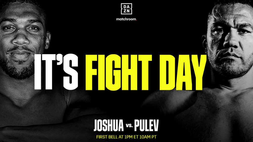 Anthony Joshua vs. Kubrat Pulev today for Joshua's unified heavyweight titles!