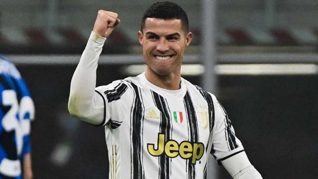 Cristiano Ronaldo celebrates a goal for Juventus.