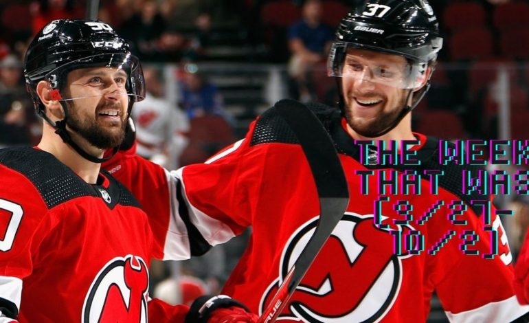  New Jersey Devils: The Week That Was (9/27-10/2)