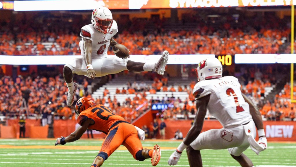 The Lamar leap from 2016 against Syracuse. 5 years later the Cards dominate Syracuse 41-3.