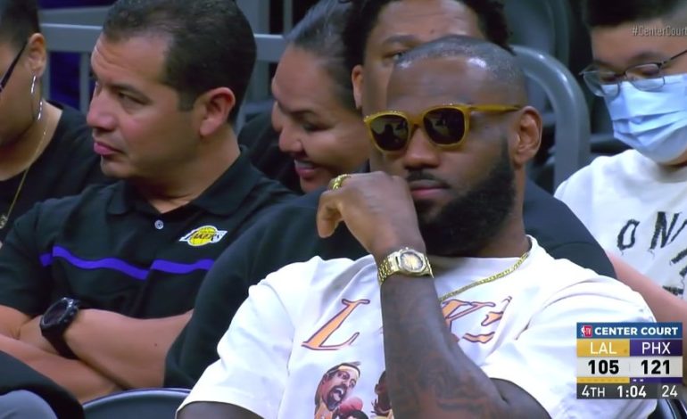 LeBron watches the Lakers are eliminated from the playoffs