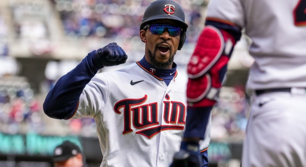 Byron Buxton pumped up with the Twins.