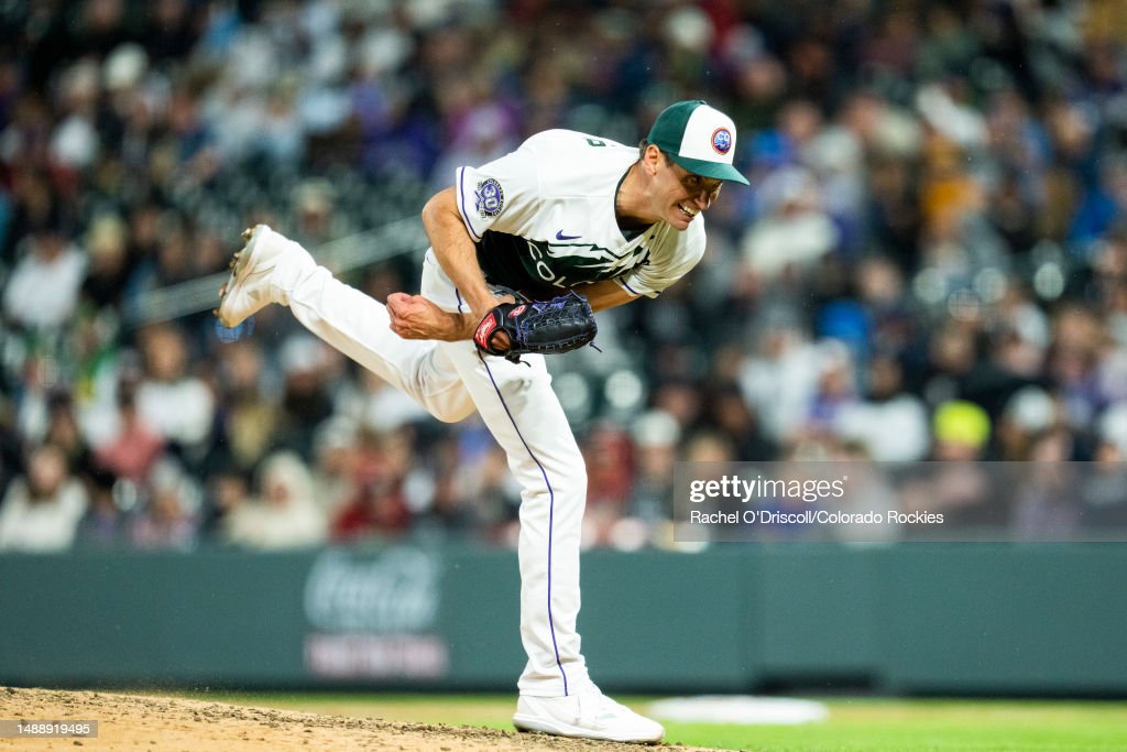 Colorado Rockies relief pitcher Brent Suter (39) in the eighth