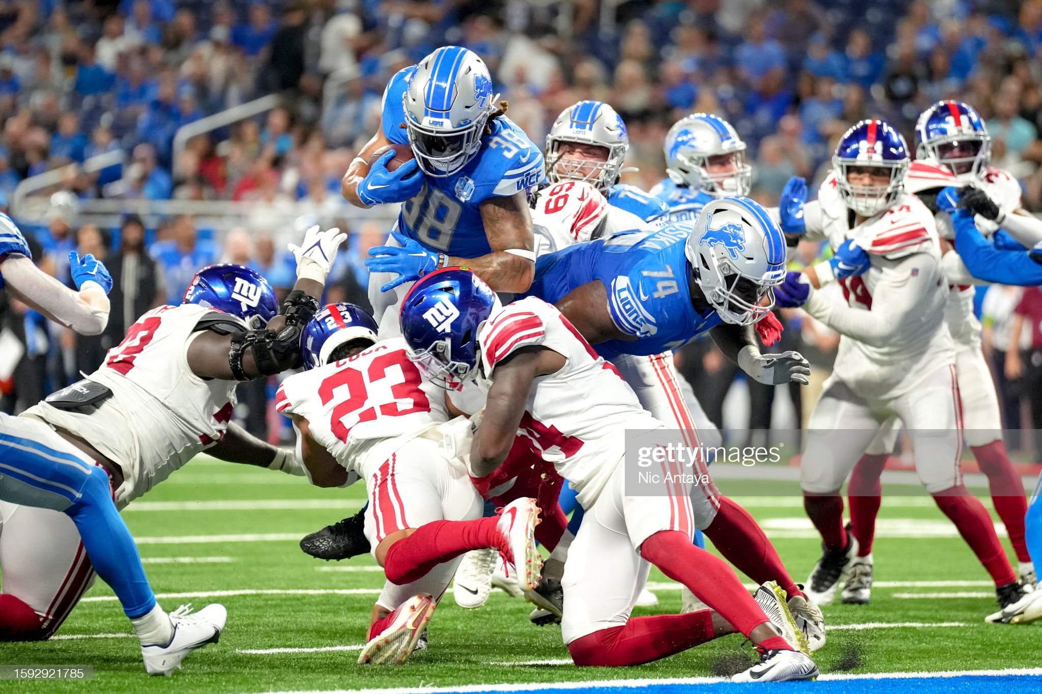 Adrian Martinez of the Detroit Lions runs the ball against the New News  Photo - Getty Images